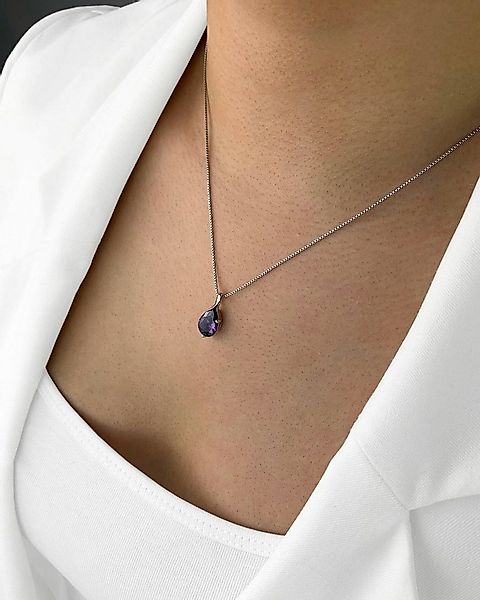 DANIEL CLIFFORD Kette mit Anhänger 'Violette' Damen Halskette Silber 925 An günstig online kaufen