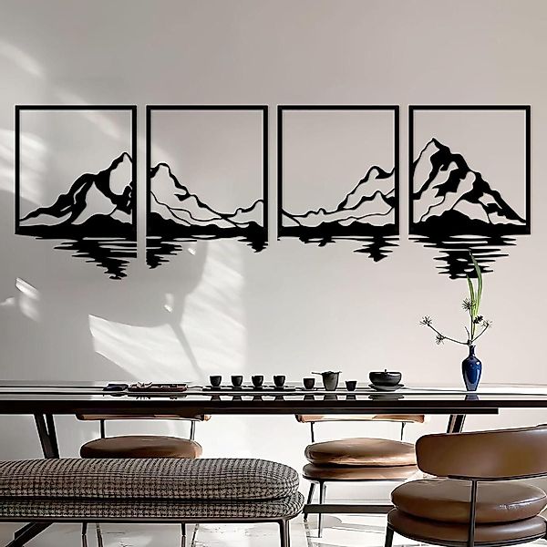 ESTART Metallbild 4er Set Metall Berg günstig online kaufen