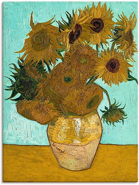 Artland Wandbild »Vase mit Sonnenblumen. 1888« Blumen 1 Stk. tlg. als Leinw günstig online kaufen