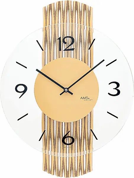 AMS Wanduhr, Made in Germany,Holz,Wohnzimmer,Esszimmer,Küche,Arbeitszimmer, günstig online kaufen