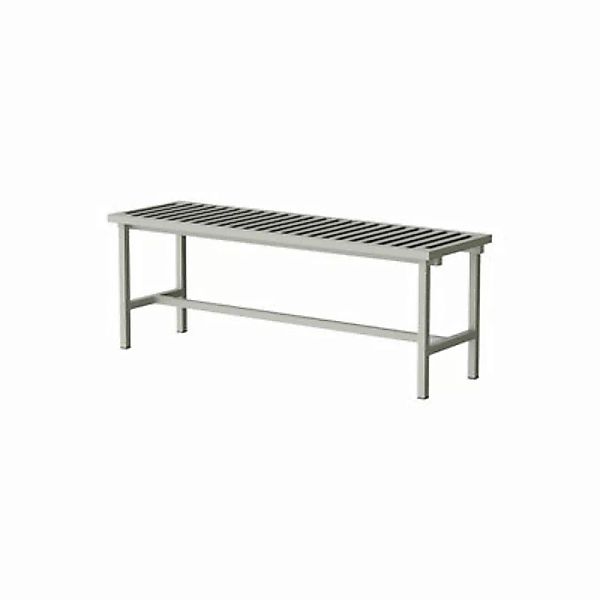 Bank 19 Outdoors metall grau / L 122,5 cm - Aluminium - NINE - Grau günstig online kaufen
