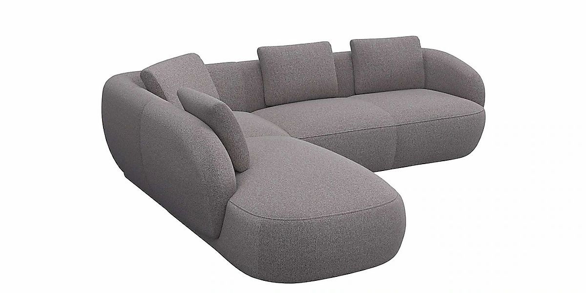 FLEXLUX Ecksofa »Torino, rund, L-Form, Sofa-Ecke mit Ottomane«, Modernes, o günstig online kaufen