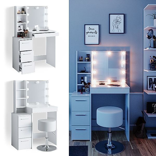 Vicco Schminktisch Meryl, Weiß, 80 cm günstig online kaufen