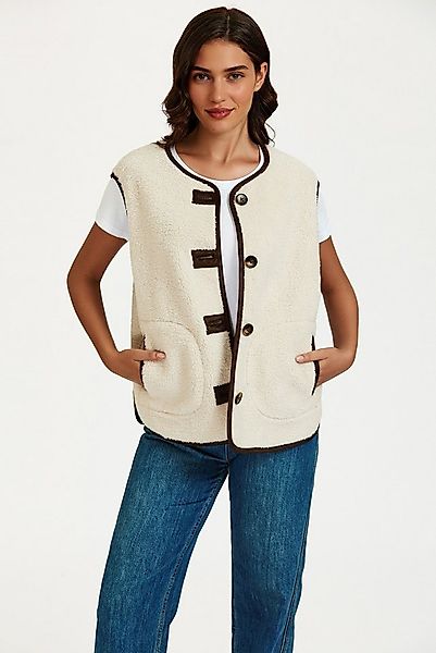 FS Collection Fellimitatweste Damen Teddy Weste aus Kunstfell – Fellimitatw günstig online kaufen