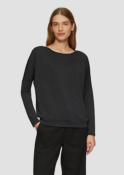 s.Oliver Sweatshirt Basic (1-tlg) mit U-Boot-Ausschnitt und glitzernden Sch günstig online kaufen