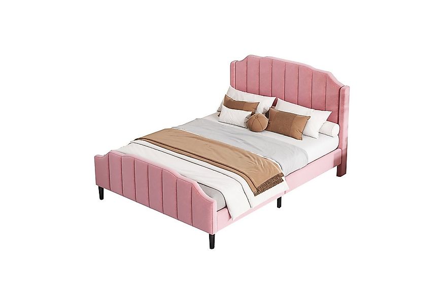Flieks Polsterbett, Doppelbett Kinderbett mit Lattenrost Samt 140x200cm günstig online kaufen