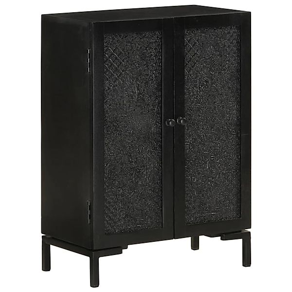 vidaXL Sideboard Schwarz 55x30x77 cm Massivholz Mango und Eisen 351645 günstig online kaufen