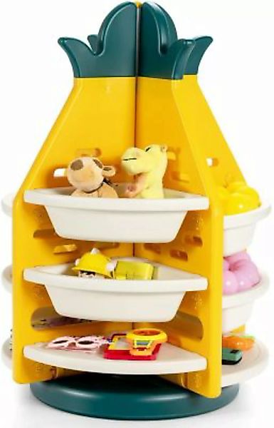COSTWAY® Kinderregal Spielzeugregal drehbar Ananas gelb günstig online kaufen