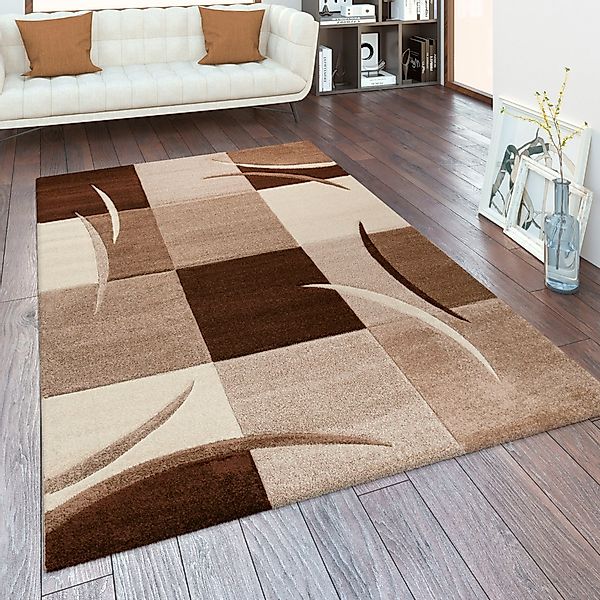 Paco Home Teppich »Diamond 665«, rechteckig, 17 mm Höhe, Karo Muster, 3D-De günstig online kaufen
