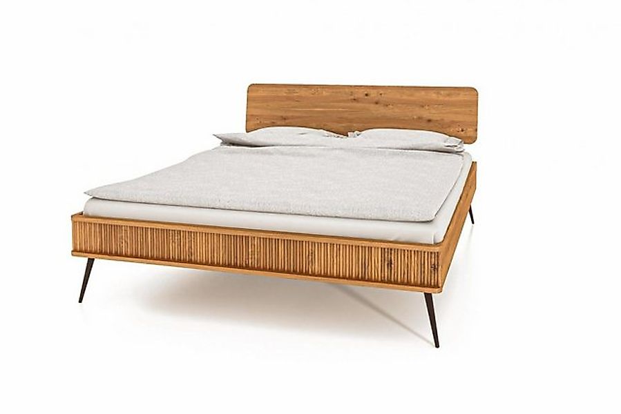 Natur24 Einzelbett Bett Tula 1 Sonderlänge 120x210 Wildeiche Holzkopfteil u günstig online kaufen