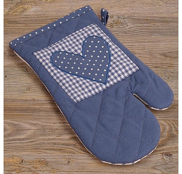 matches21 HOME & HOBBY Topflappen Topfhandschuh Landhaus Premium Karo Herz günstig online kaufen