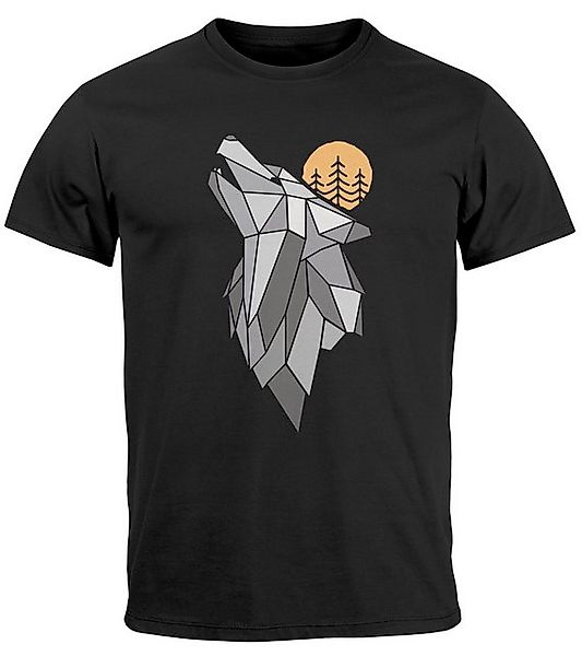 Neverless Print-Shirt Herren T-Shirt Aufdruck Wolf günstig online kaufen