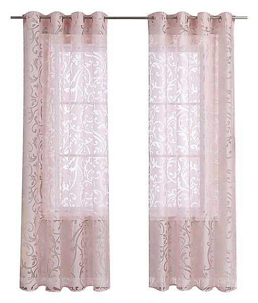 Joyswahl Gardine Jessica (1 St), Ösen, Voile Ausbrenner mit Ranken günstig online kaufen