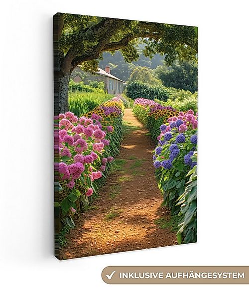 OneMillionCanvasses® Leinwandbild Blumen - Weg - Sonnenblumen - Garten - Ho günstig online kaufen