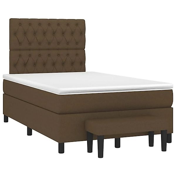 vidaXL Boxspringbett mit Matratze Dunkelbraun 120x190 cm Stoff 3270379 günstig online kaufen