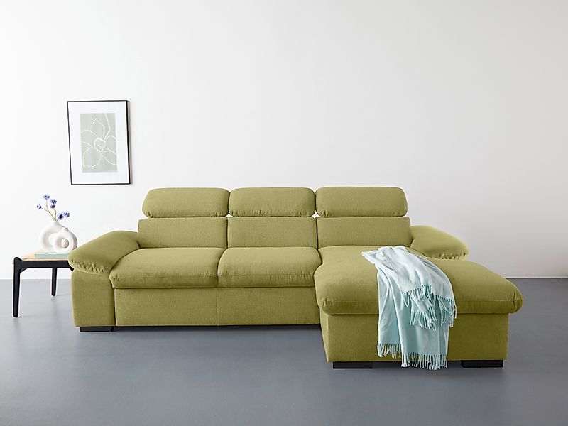 COTTA Ecksofa »Lola L-Form mit Kopfteilfunktion & Hocker« wahlweise mit Bet günstig online kaufen