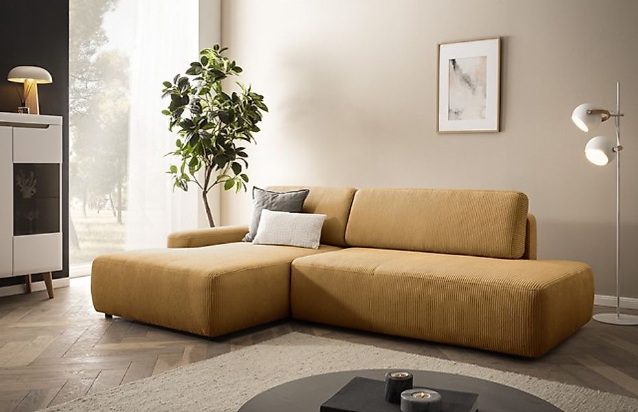 INOSIGN Ecksofa »TORGE, Schlafsofa Cord, Samtvelours u. Strukur fein, Couch günstig online kaufen