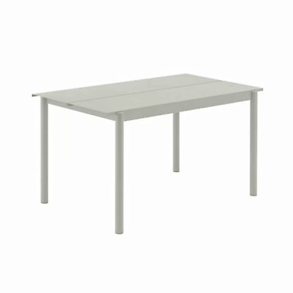 rechteckiger Tisch Linear metall grau / Stahl - 140 x 75 cm - Muuto - Grau günstig online kaufen