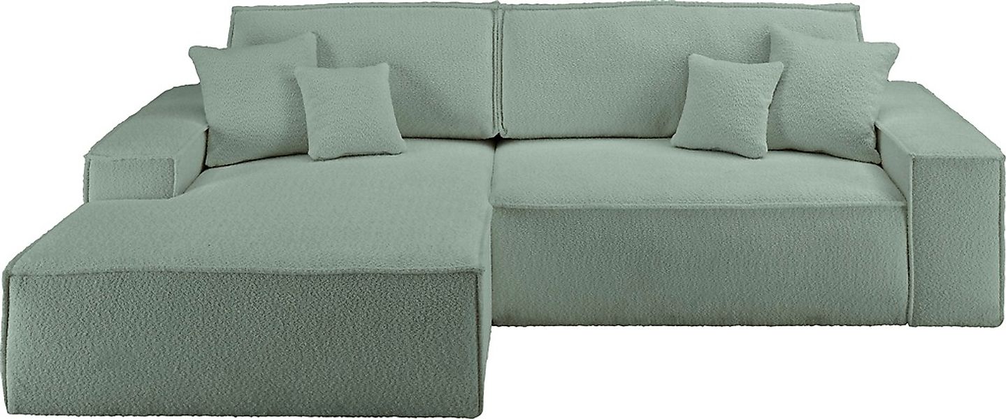 andas Ecksofa »Finnley Schlafsofa 267 cm in Bouclé, Struktur fein u. Cord, günstig online kaufen