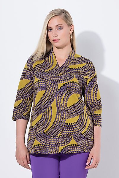 Ulla Popken T-Shirt Shirt Punkte Kelchkragen günstig online kaufen