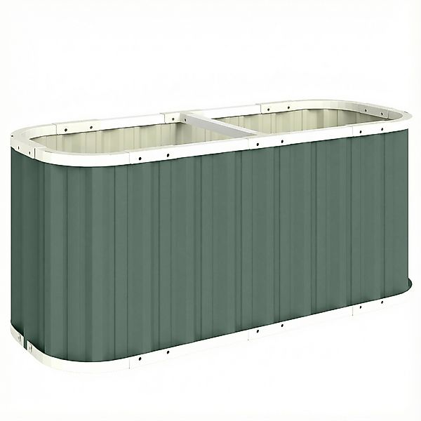 Outsunny Hochbeet Metall 136 x 53 x 61 cm Tief Gartenbeet mit Schutzkanten günstig online kaufen