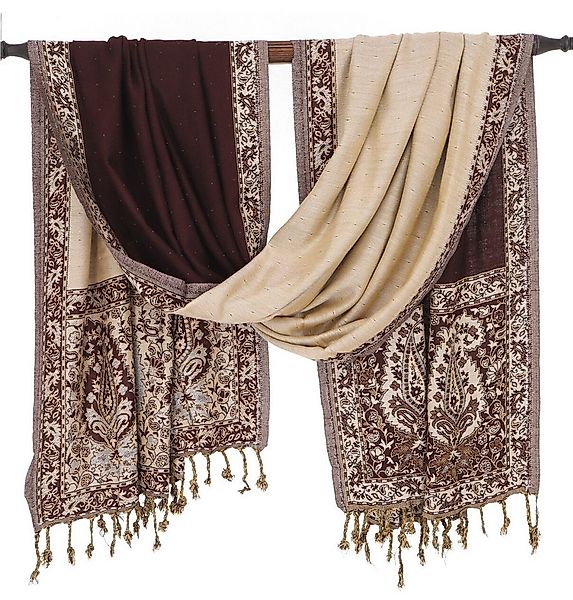 Guru-Shop Halstuch Viskose Schal Stola mit Paisley Muster - braun günstig online kaufen