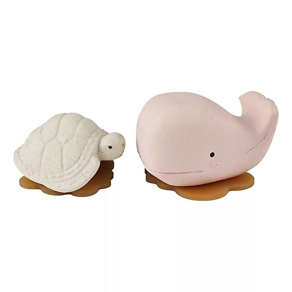 Hevea - Badespielzeug Set Wal + Schildkröte - Naturkautschuk / Upcycled 3 F günstig online kaufen