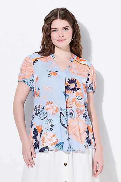 Ulla Popken Tunika Tunika Blüten Stehkragen günstig online kaufen