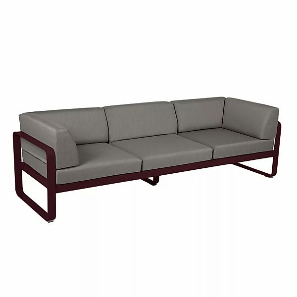 Bellevie 3-Sitzer Club Sofa Outdoor B9 Schwarzkirsche B8 Taupegrau günstig online kaufen