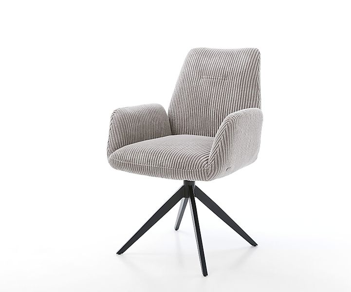 Esszimmerstuhl Zoa-Flex Bouclé Weiß Kreuzgestell breit Schwarz Taschenfeder günstig online kaufen