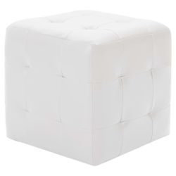vidaXL Polsterhocker Pouf 2 Stk. Weiß günstig online kaufen