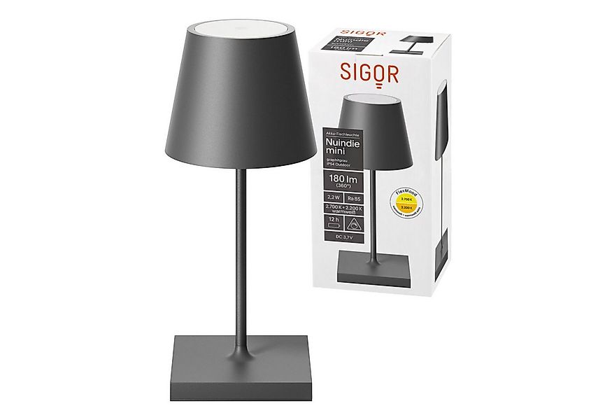 SIGOR LED Tischleuchte Akku-Tischleuchte, Dimmbar, LED fest integriert, War günstig online kaufen