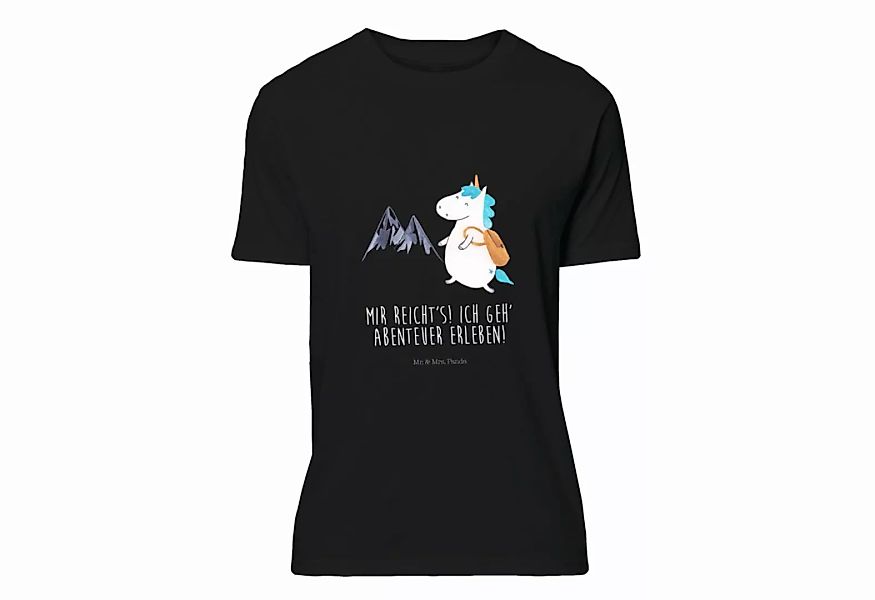 Mr. & Mrs. Panda T-Shirt Einhorn Bergsteiger - Schwarz - Geschenk, T-Shirt günstig online kaufen