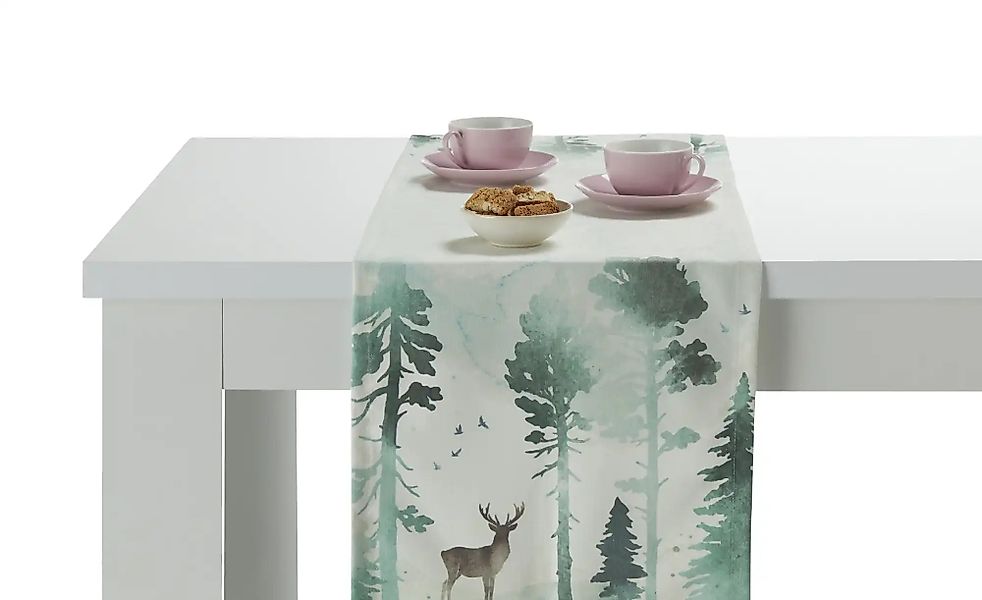 Tischläufer  Winterlandschaft ¦ grün ¦ Synthetik ¦ Maße (cm): B: 40 Weihnac günstig online kaufen