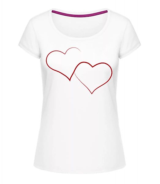Zwei Herzen · Frauen T-Shirt U-Ausschnitt günstig online kaufen