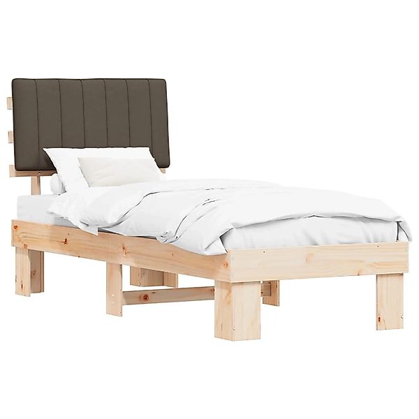 vidaXL Bettgestell mit Gepolstertem Kopfteil Taupe 80 x 200 cm 877522 günstig online kaufen