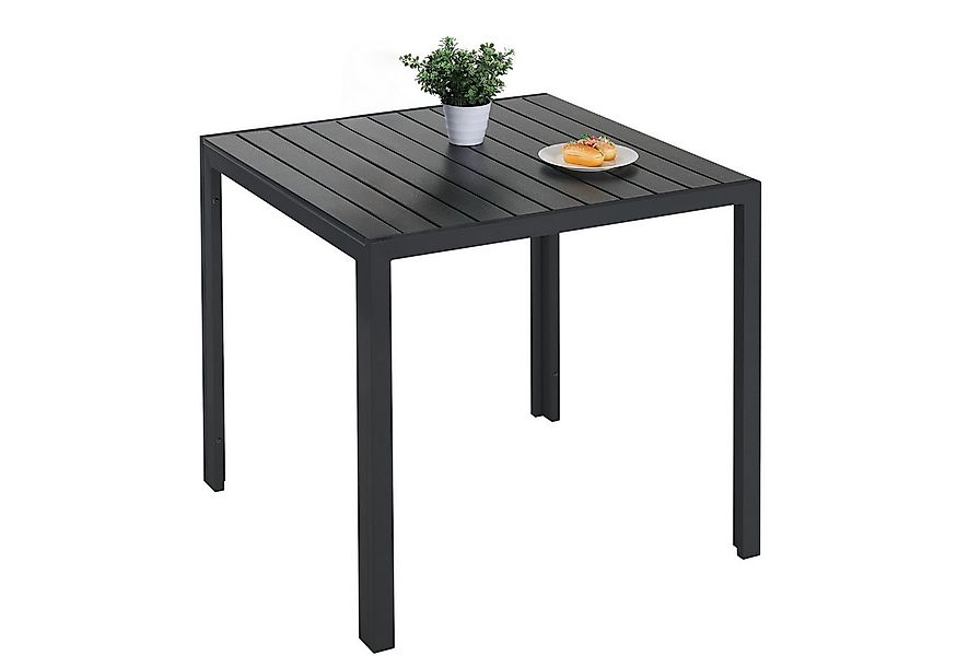 TLGREEN Gartentisch Aluminiumrahmen Quadratisch (75x75cm WPC Balkontisch We günstig online kaufen