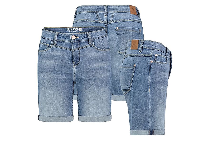 SUBLEVEL Bermudas Damen Jeans Shorts Bermuda Kurze Hose Shorts Short Denim günstig online kaufen