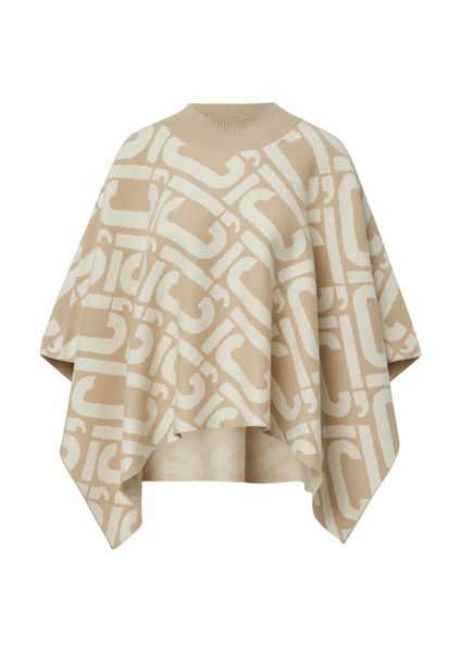 comma Poncho Indoor-Poncho Strick-Poncho mit Logo-Muster günstig online kaufen