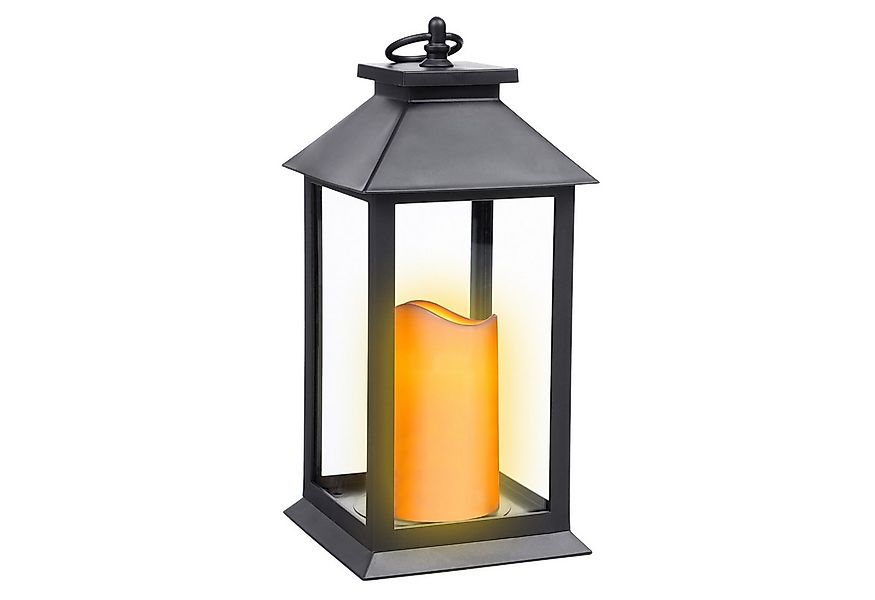 Spetebo Kerzenlaterne Laterne schwarz inklusive LED Kerze mit Flacker Effek günstig online kaufen