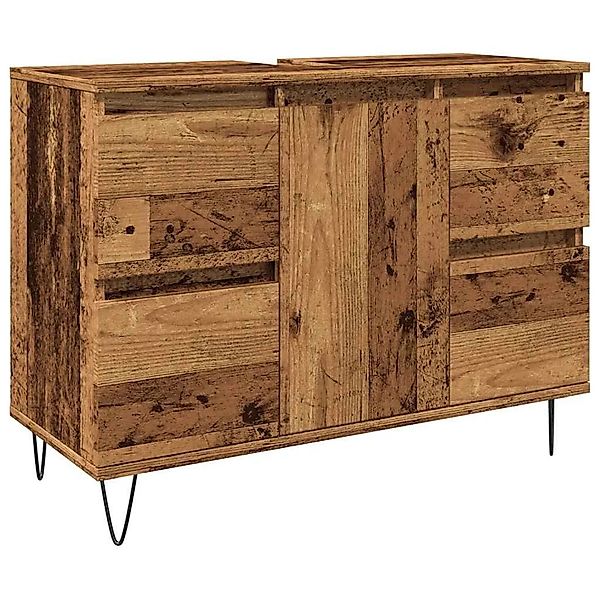 vidaXL Badschrank Altholz-Optik 80x33x60 cm Holzwerkstoff 857235 günstig online kaufen