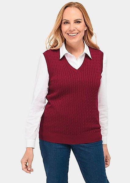 GOLDNER Pullunder Elegante Zopfstrickweste, V-Ausschnitt Herbstweste mit ge günstig online kaufen