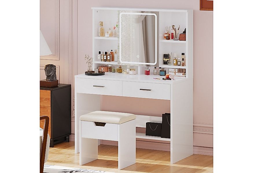 Furnicopia Schminktisch Mit LED-Beleuchtung Mit Schublade, Ablagefach, eins günstig online kaufen