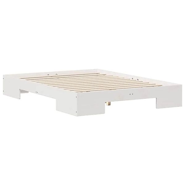 vidaXL Bodenbettgestell Weiß 140 x 190 cm Massivholz Kiefer 873035 günstig online kaufen