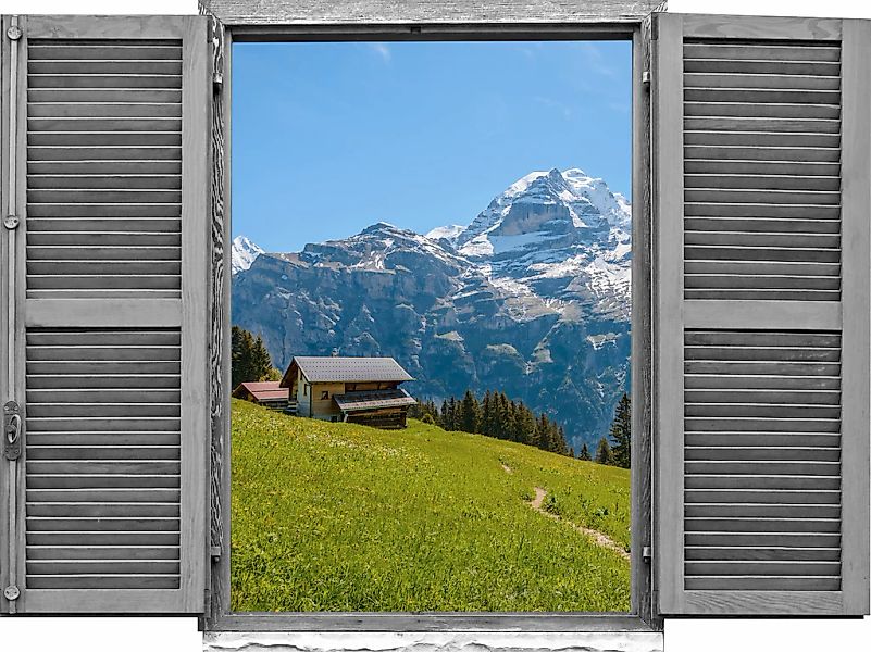 queence Wandtattoo "Almhütte", (1 St.), Wandsticker, Wandbild, selbstkleben günstig online kaufen