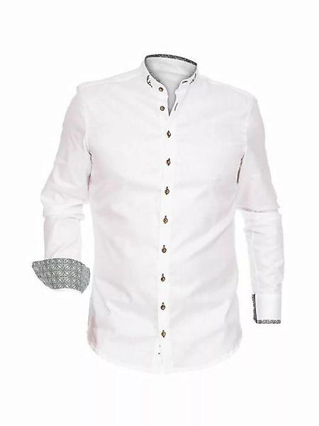 Gipfelstürmer Trachtenhemd Hemd Stehkragen 420000-4246-155 weiß oliv (Slim günstig online kaufen
