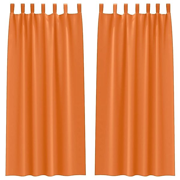 vidaXL Verdunkelungs-Vorhänge mit Ringen Helles Orange Polyester 4107621 günstig online kaufen