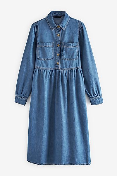Next Midikleid Gesmoktes Midikleid – Petite günstig online kaufen
