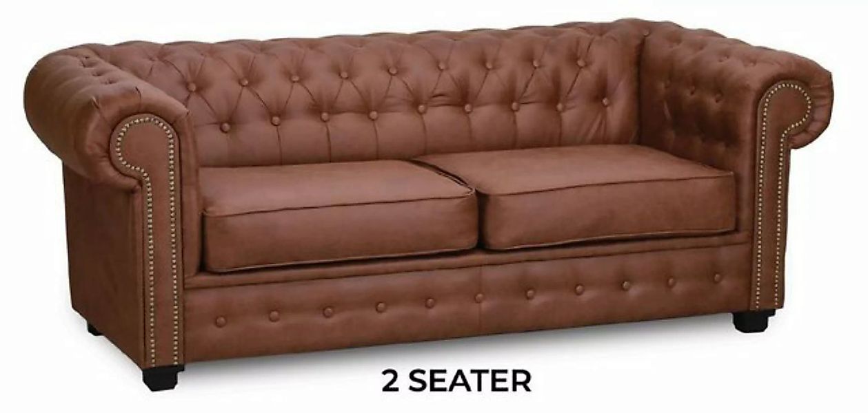 JVmoebel Sofa Braune Chesterfield Couch Polster Möbel Zweisitzer Couchen So günstig online kaufen