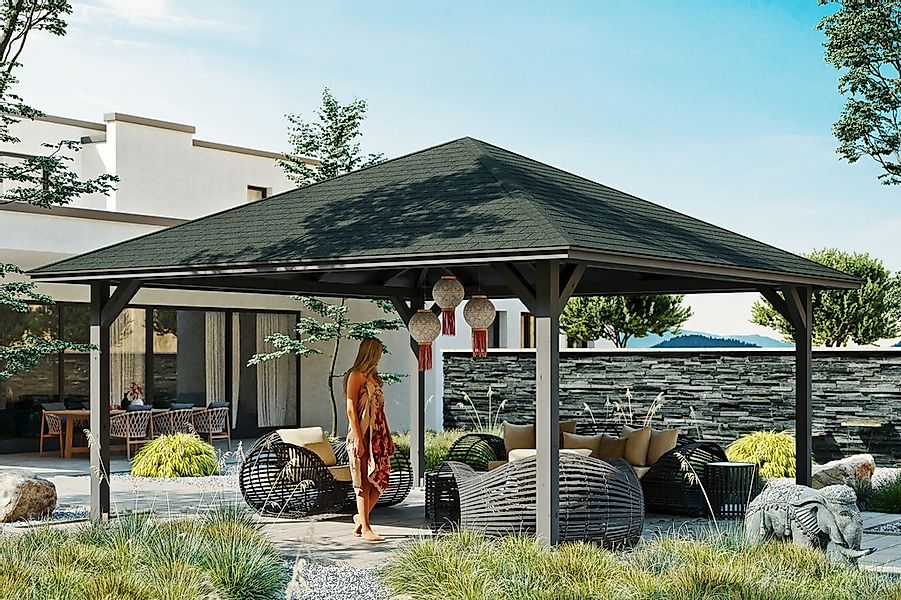 Skanholz Holzpavillon "Cannes 4", Leimholz, 489 x 489 cm günstig online kaufen